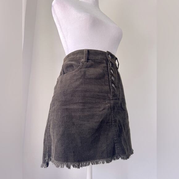 Indigo Rein Dark Brown Corduroy Mini Skirt - Picture 2 of 10